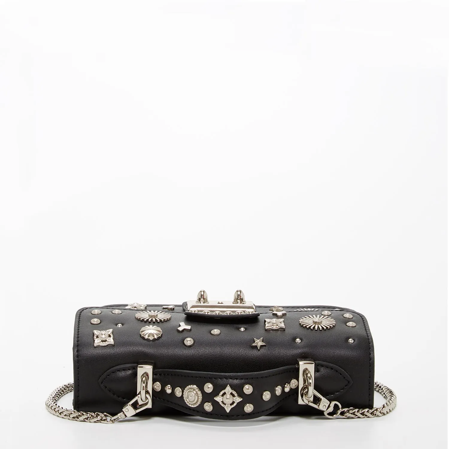 Hollywood Studded Leather Crossbody Black