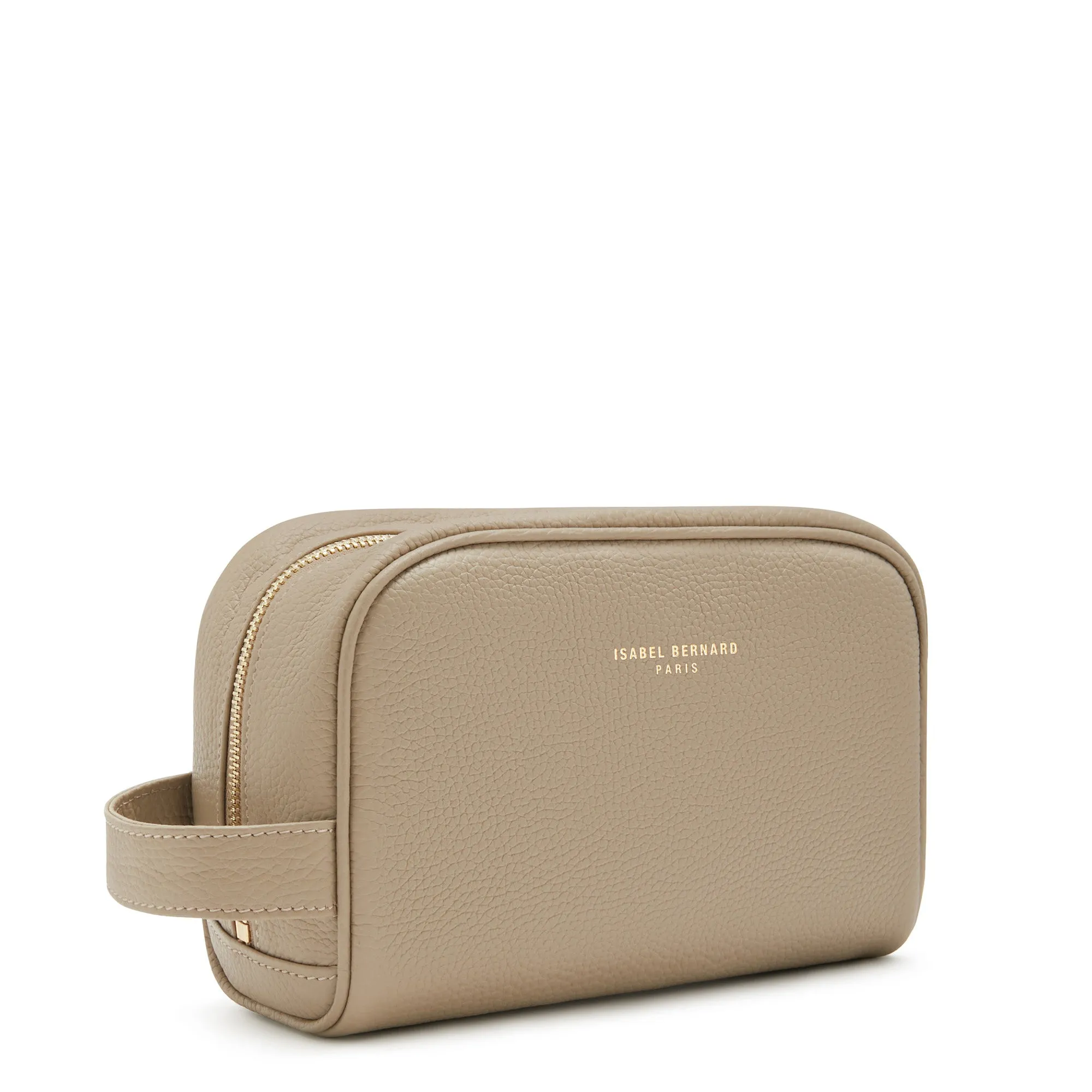 Honoré Blaize taupe calfskin leather toiletry bag